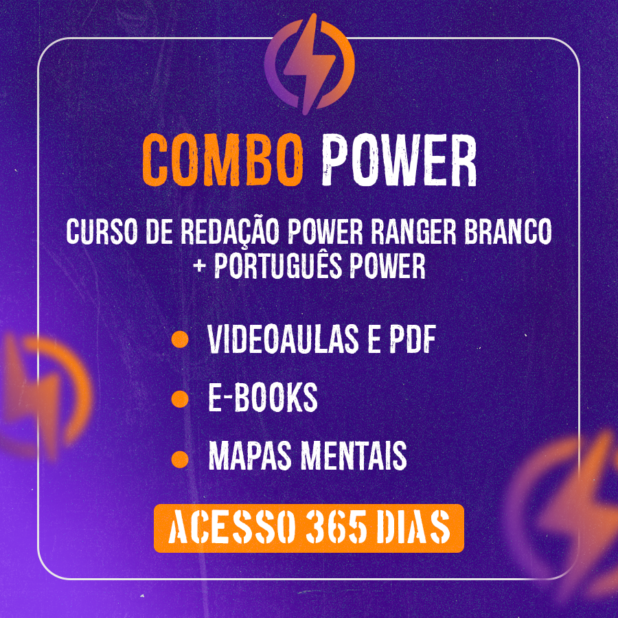 Combo Portugus Power e Redao Power Ranger Branco
